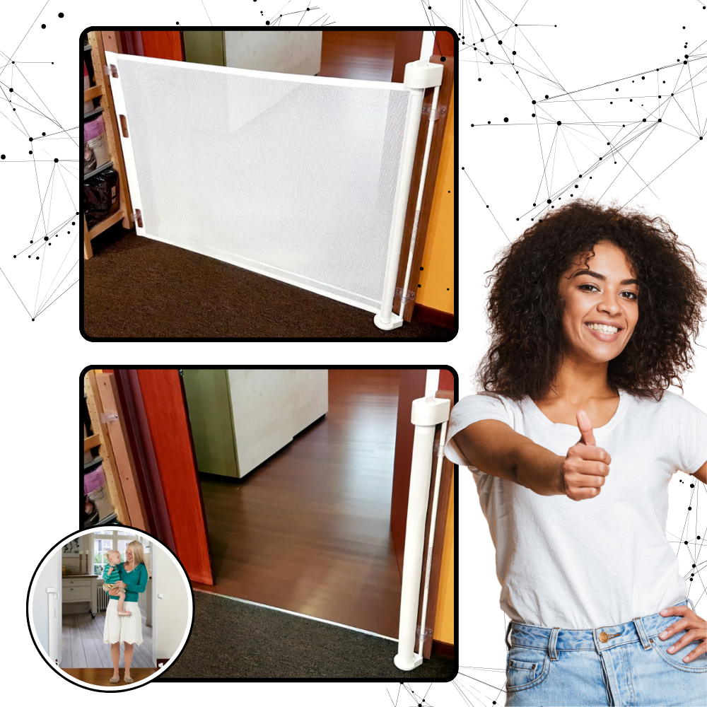 Raxiva - Retractable Sturdy Mesh Pet & Baby Gate