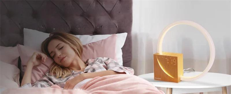 Raxiva - Touch Control Bedside Lamp – Night Light with Natural Sounds and Alarm Clock, Featuring 3 Levels of Brightness