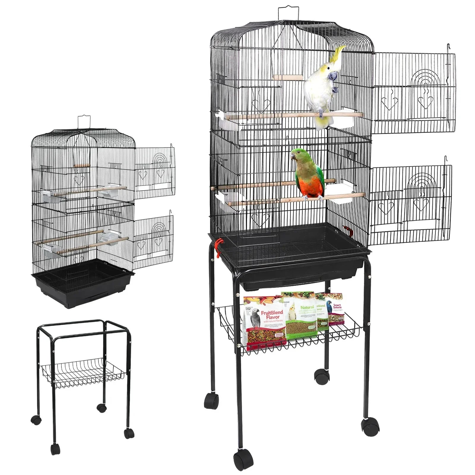 Rolling Bird Parrot Stand Cage-Raxiva-SKU38841708098256957Rolling Bird Parrot Stand Cage7491657728061, Rolling Bird Parrot Stand Cage, , Raxiva, Rolling Bird Parrot Stand Cage,