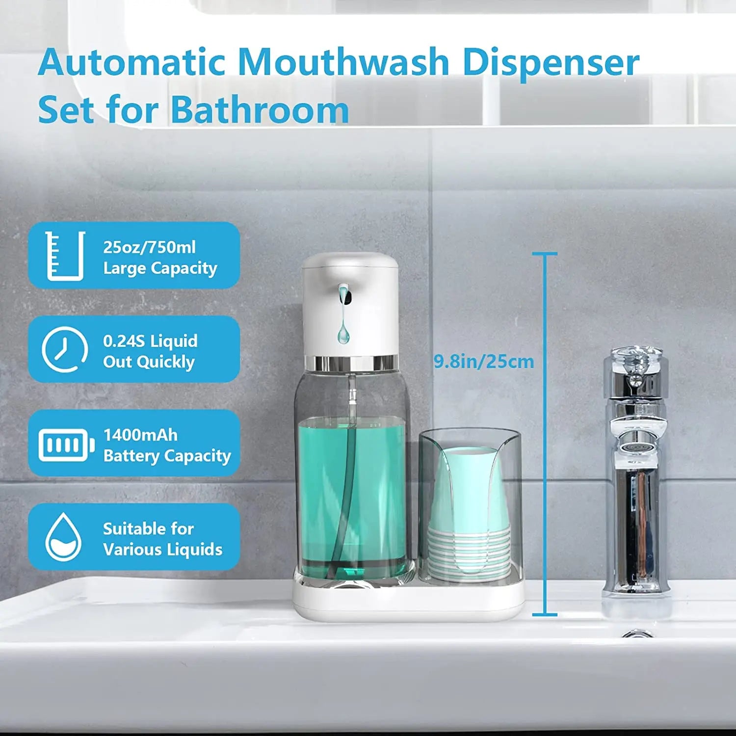 Raxiva-automatic mouthwash dispenser
