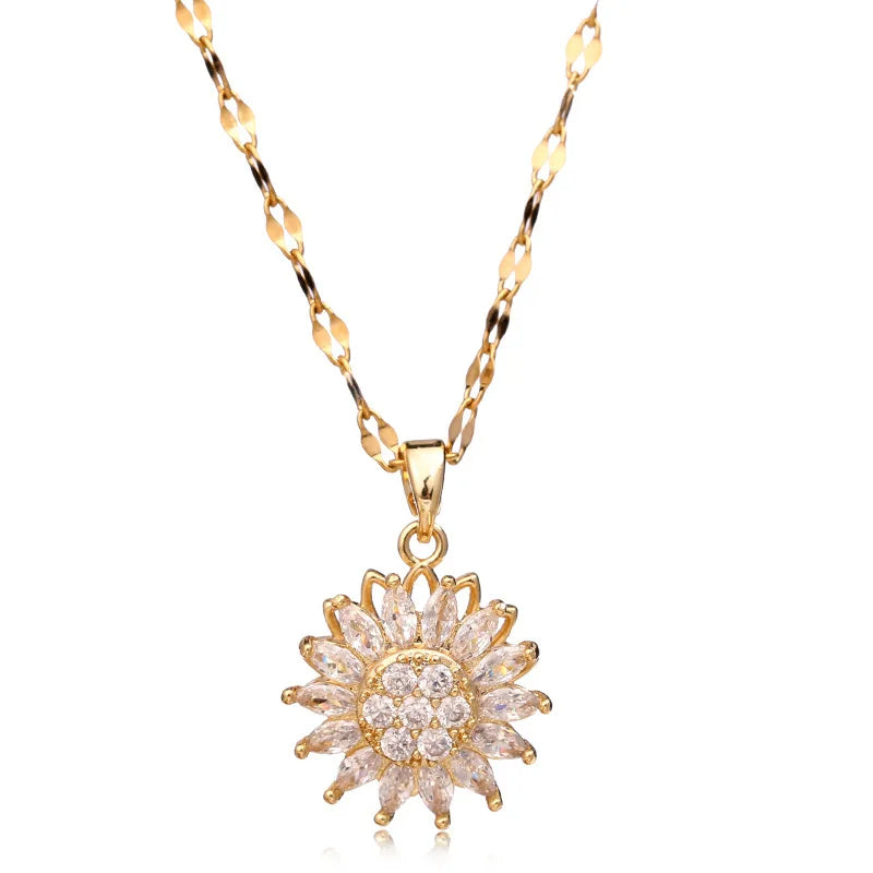 Raxiva-sunflower pendant necklace embrace joy and elegance daily
