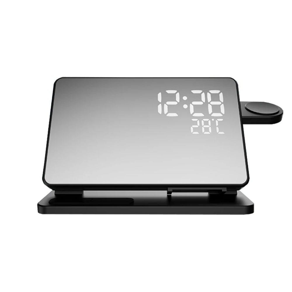 Raxiva-3 in 1 fast charging dock premium wireless dock with alarm clock for apple iphone watch airpods