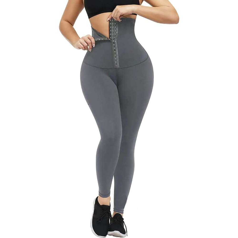 Raxiva-high waist gym leggings with waist trainer sculpt support