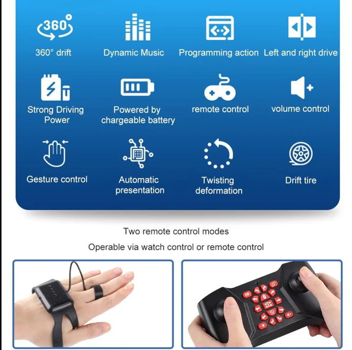 Raxiva-gesture controlled stunt car 360 degree rotation
