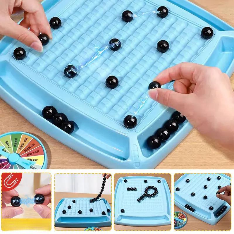 Raxiva-battle magnetic chess set with roulette portable storage pouch