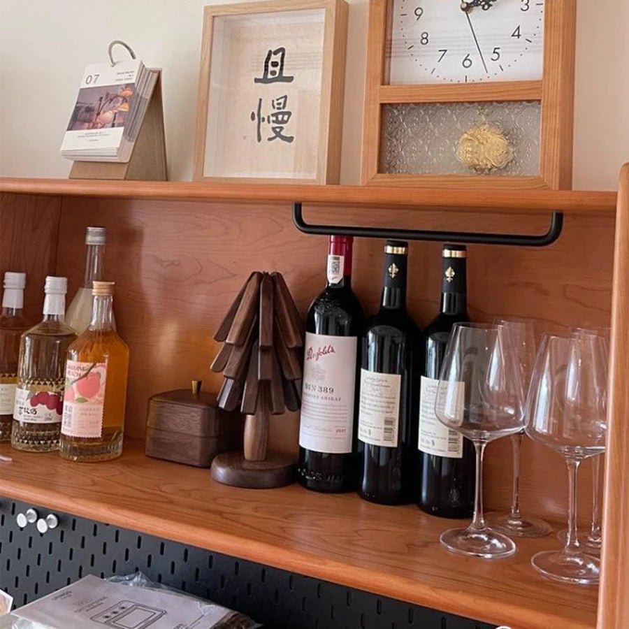 Raxiva-stylish black walnut foldable christmas tree coasters heat resistant pot mats kitchen decor