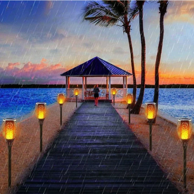 Raxiva-lampe solaire effet flamme jardin