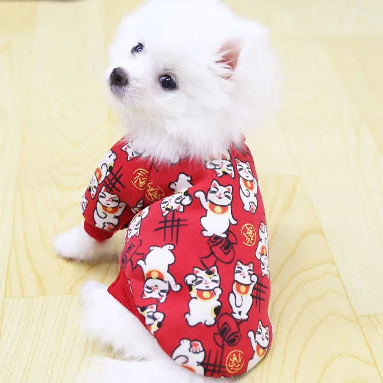 Raxiva-chic adorable puppy cat apparel stylish cartoon print dog clothes small breeds