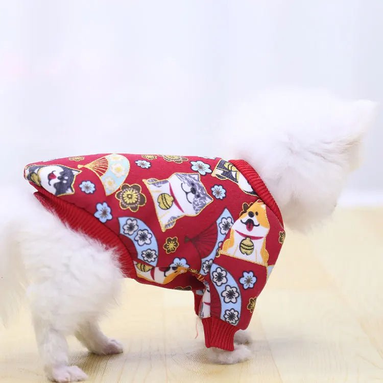Raxiva-chic adorable puppy cat apparel stylish cartoon print dog clothes small breeds