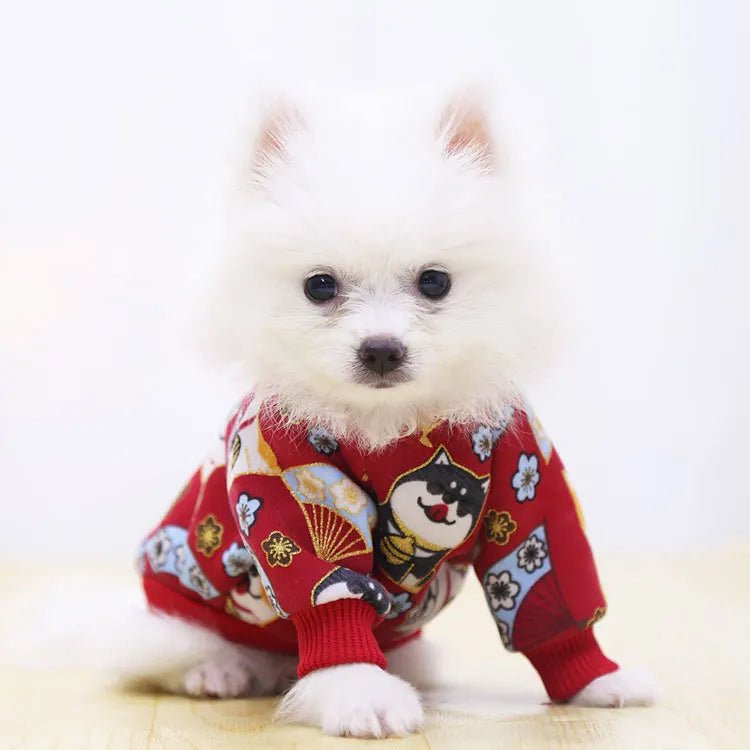Raxiva-chic adorable puppy cat apparel stylish cartoon print dog clothes small breeds