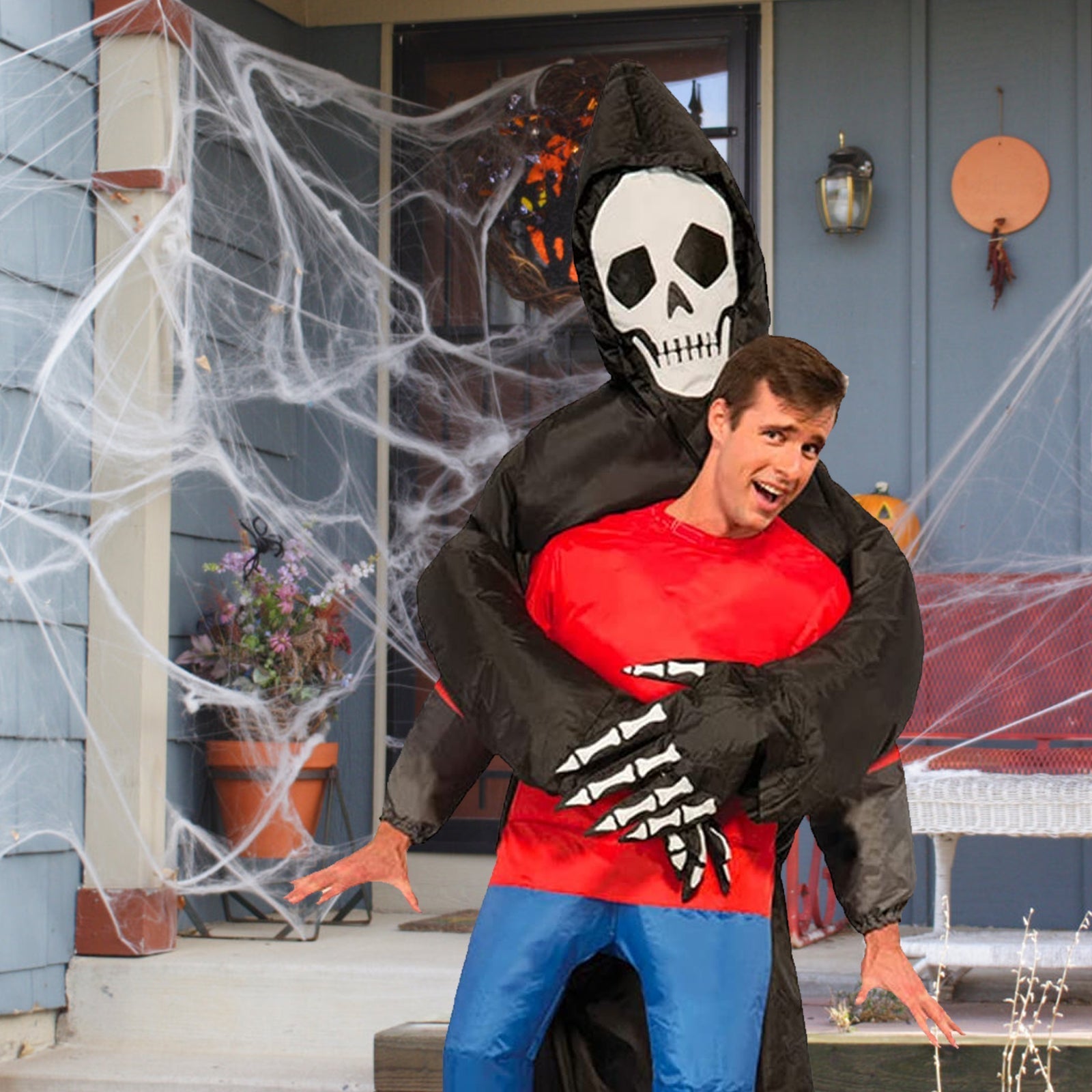 Raxiva-death grim reaper inflatable costume robe mask ghost halloween props