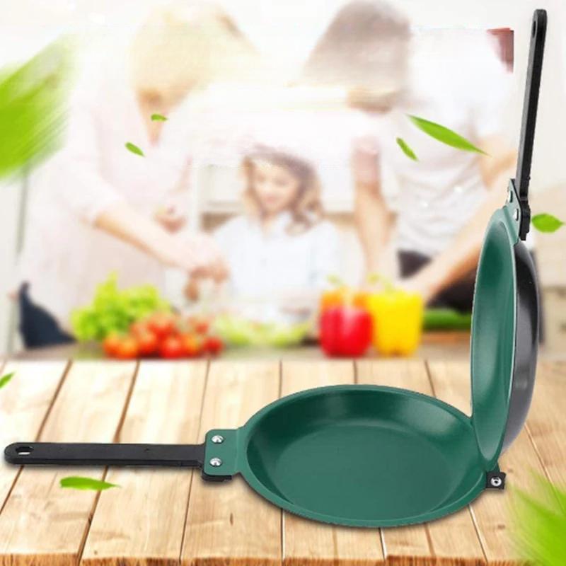 Raxiva-double sided nonstick pancake egg pan foldable frying tool easy cooking