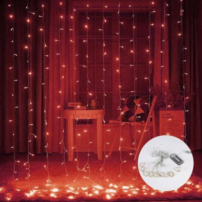 Raxiva-rideau etoiles guirlandes lumineuses festives