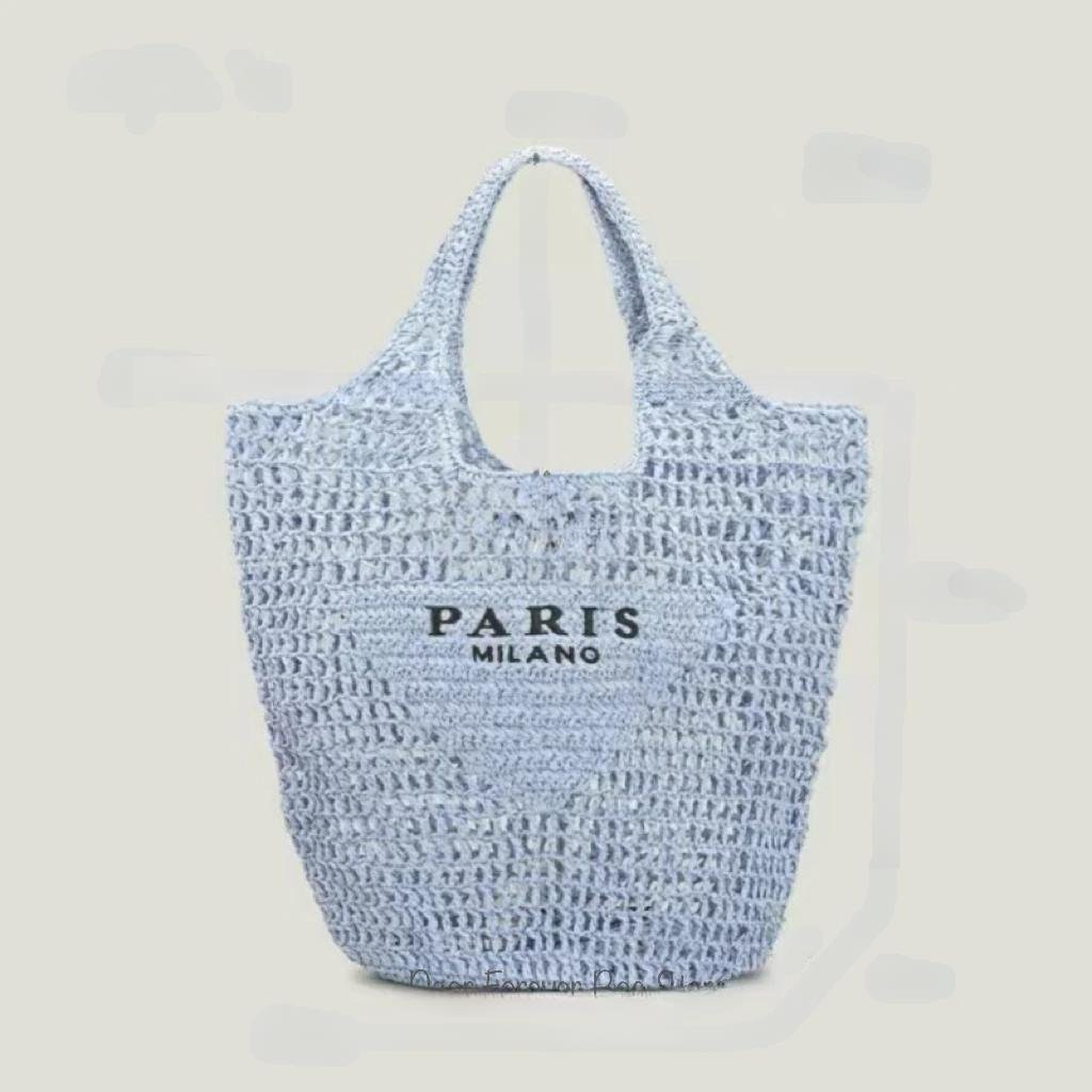 Raxiva-handwoven straw summer shoulder bag women spacious hollow design summer beach vacations