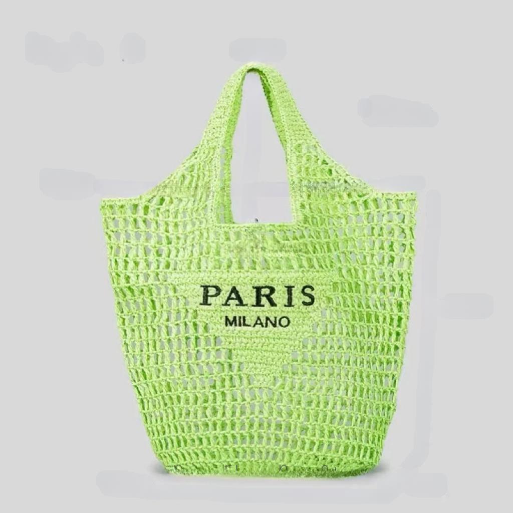 Raxiva-handwoven straw summer shoulder bag women spacious hollow design summer beach vacations