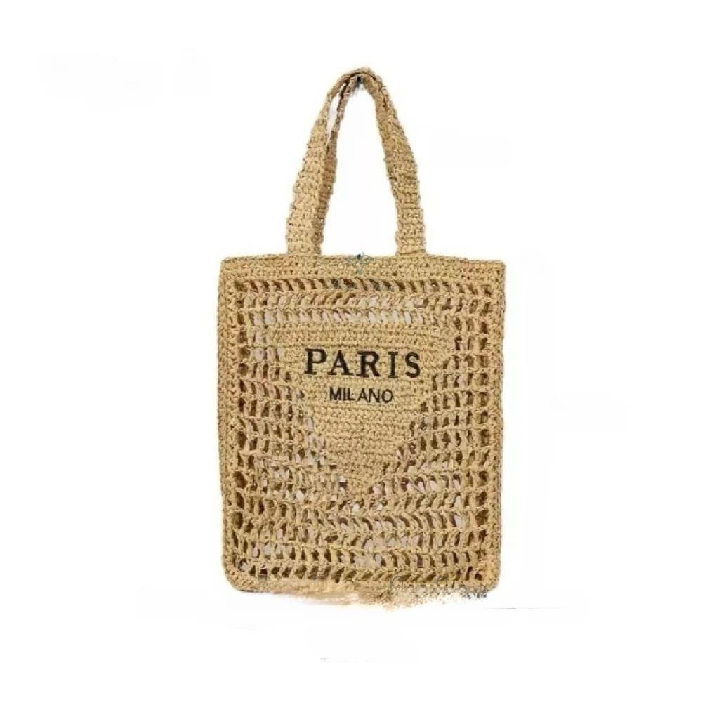 Raxiva-handwoven straw summer shoulder bag women spacious hollow design summer beach vacations