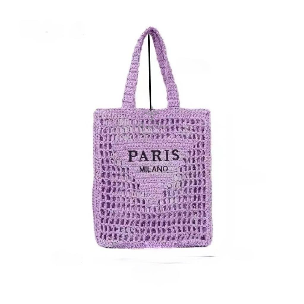 Raxiva-handwoven straw summer shoulder bag women spacious hollow design summer beach vacations