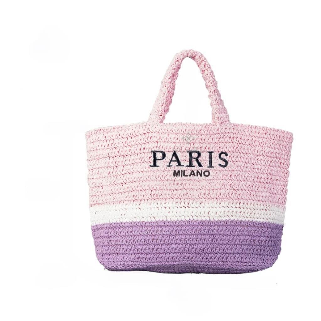 Raxiva-handwoven straw summer shoulder bag women spacious hollow design summer beach vacations