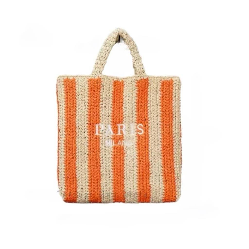 Raxiva-handwoven straw summer shoulder bag women spacious hollow design summer beach vacations