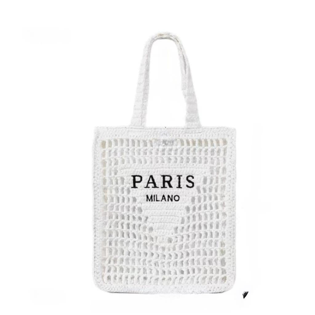 Raxiva-handwoven straw summer shoulder bag women spacious hollow design summer beach vacations