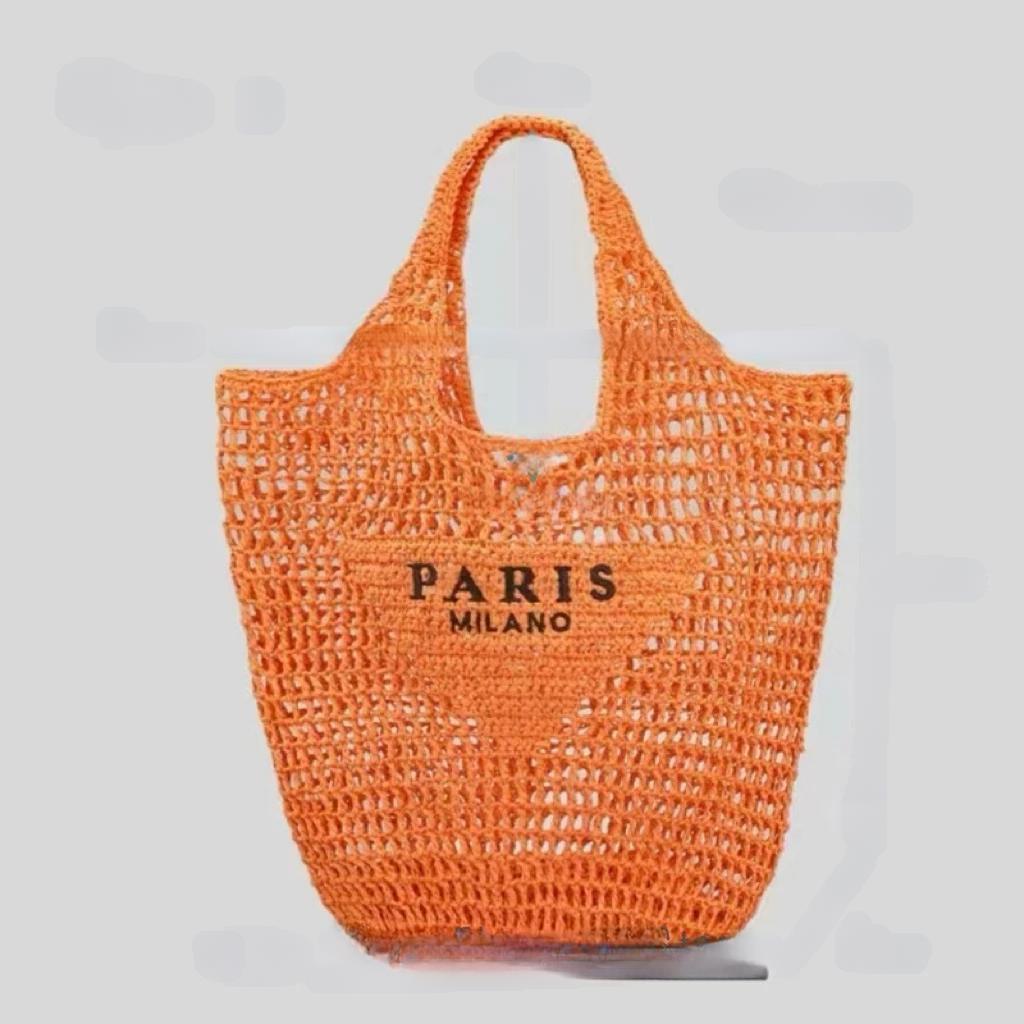 Raxiva-handwoven straw summer shoulder bag women spacious hollow design summer beach vacations