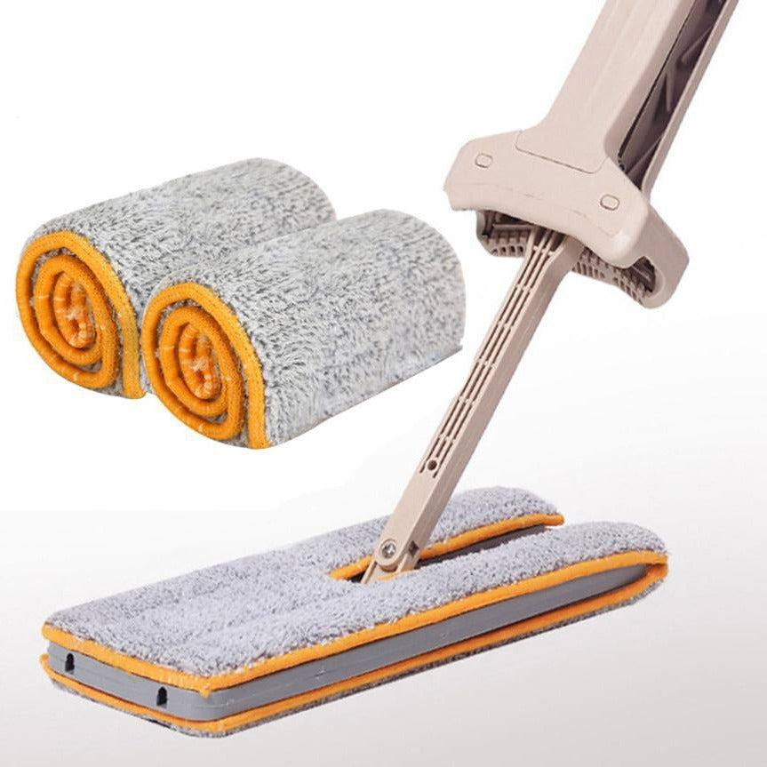 Raxiva-self wringing double sided flat microfiber mop broom 360 spin