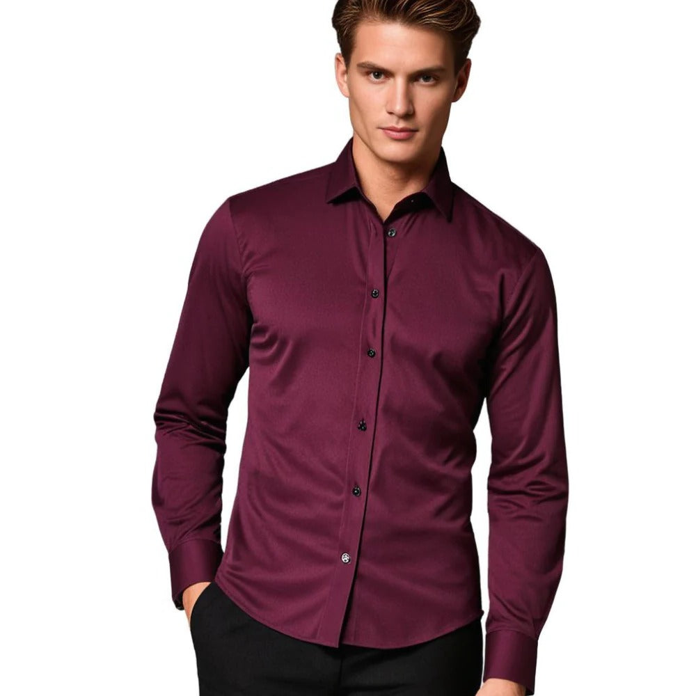 Raxiva-mens stretch button up shirt