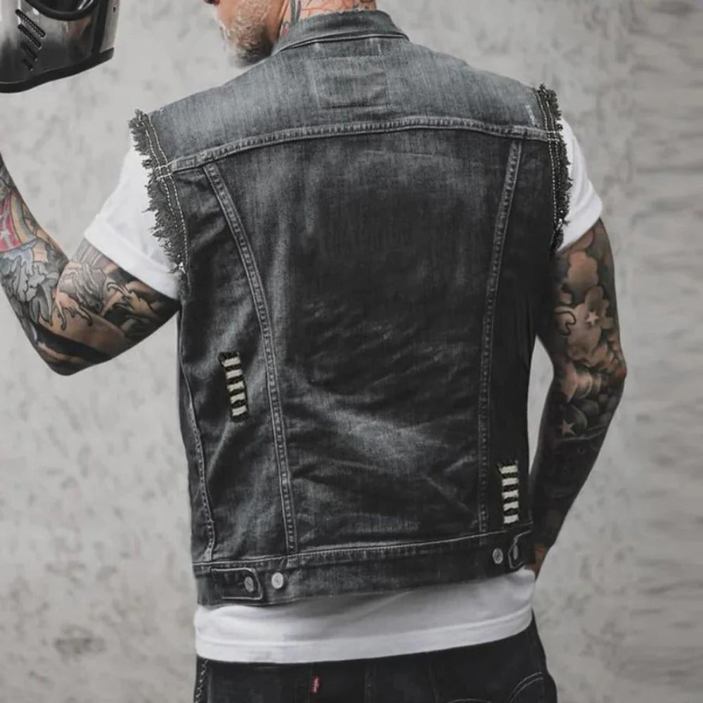 Raxiva-retro denim jacket for men