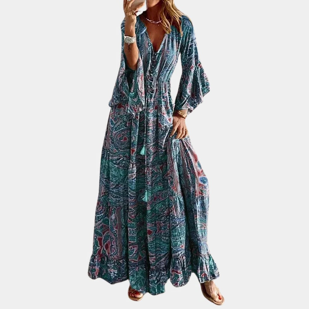 Raxiva-bohemian long dress women