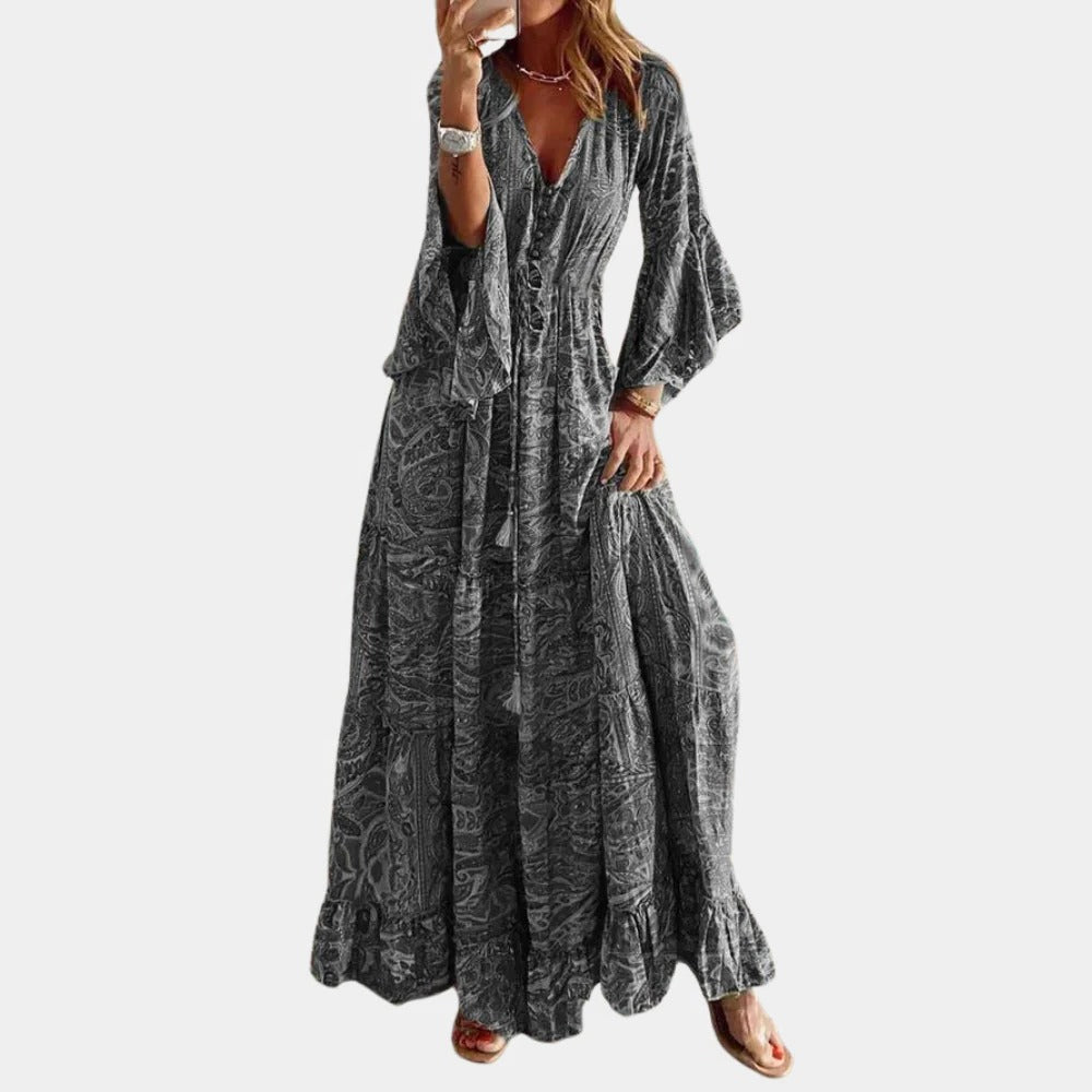 Raxiva-bohemian long dress women