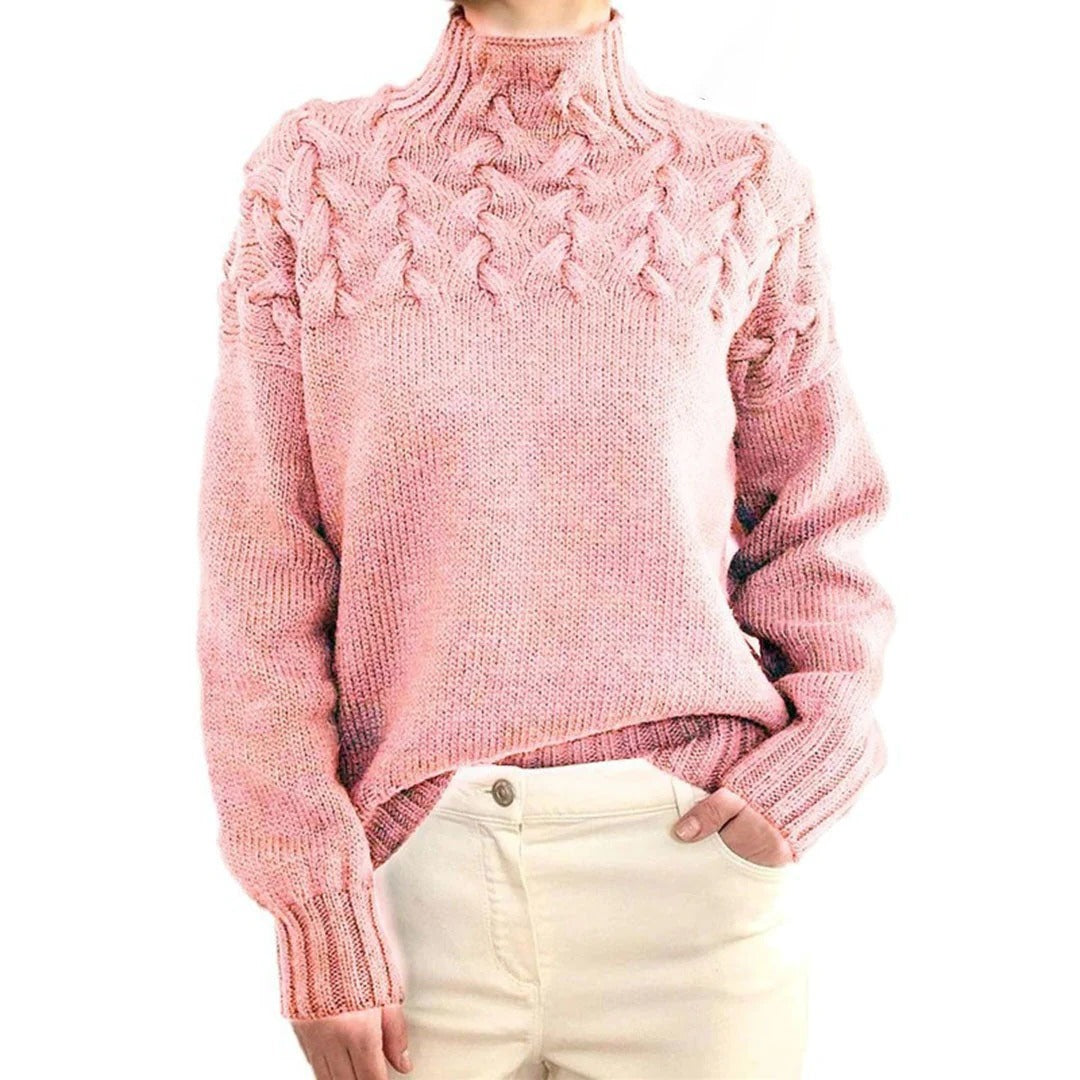 Raxiva-womens knitted turtleneck jumper