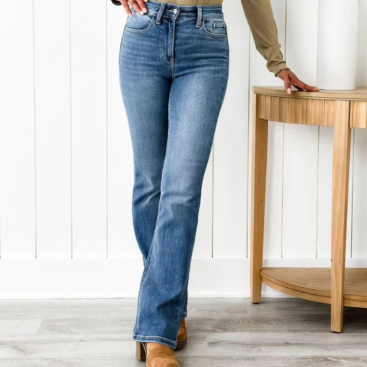 Raxiva-shaping bootcut stretch denim jeans