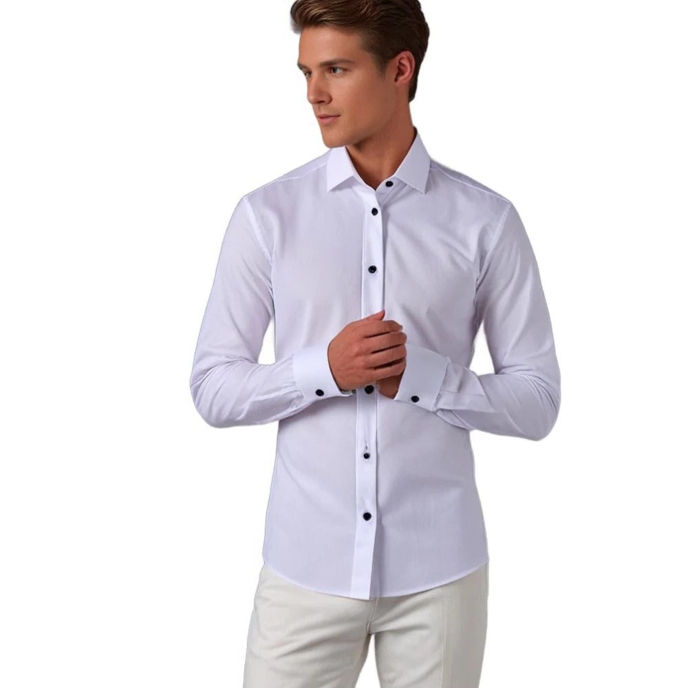 Raxiva-mens stretch button up shirt