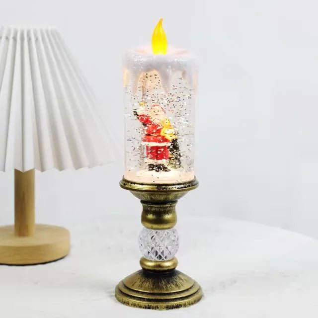 Raxiva-led candle lights snowflake music box magical christmas desktop decorations