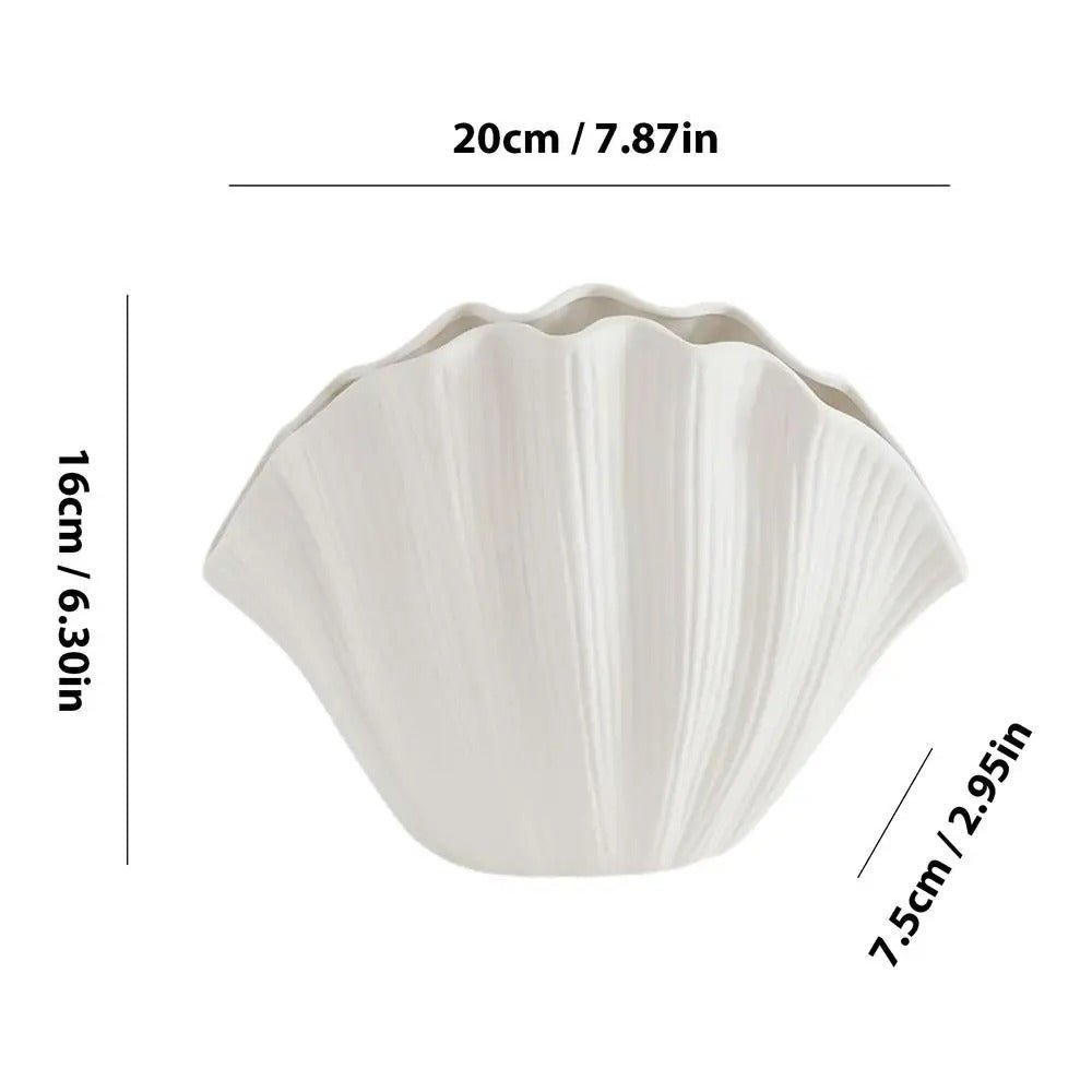 Raxiva-sea shell ceramic vase floral arrangement terrarium room decor accessories