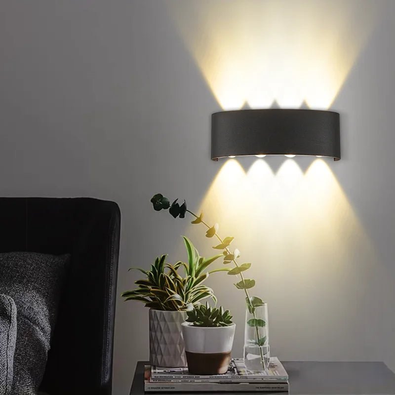 Raxiva-waterproof led outdoor wall lamps aluminum light indoor outdoor ambiance living room patio decor